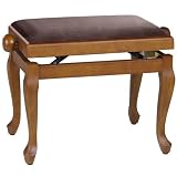 Produkt-Bild: Klavierbank CHIPPENDALE KIRSCHE - matt mit Feincord braun #