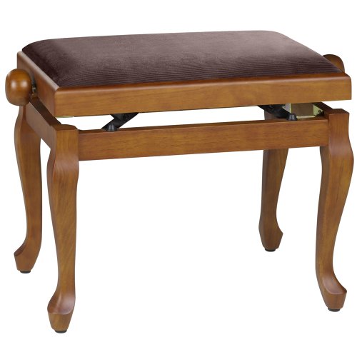 Produkt-Bild: Klavierbank CHIPPENDALE KIRSCHE - matt mit Feincord braun #