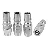 uxcell クイックコネクタ継手　メタル製シルバートーン　日本のスタイル　シングルハンドタイプ　8x5mm　4本入り