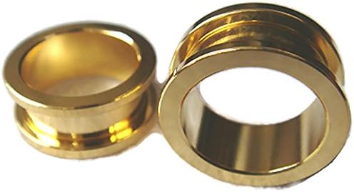 Pair 3/4" Gauge 20mm Lobe Screw Flesh Tunnels Ear Plugs Rings Earlets Tunnel Body Piercing