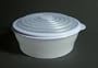 Tupperware Stuffables Flexible Expandable Microwave Storage Container with Blueberry Mist Seal (6 cup capacity)