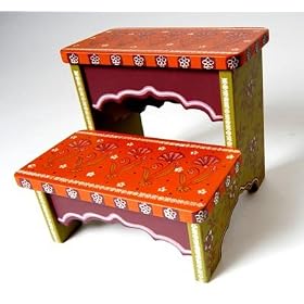 Bohemian Garden Double Step Stool by Lilipad Studio