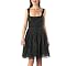 Juniors' Satin Pleated Bodice Dress- Ebony