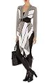 Draped Front Striped Cardigan