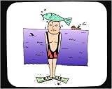 Decorated Mouse Pad with head, green, ocean, fish, swimming