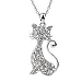 Pendentif chat sur chaine de 45 cm