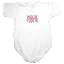 BABY BODYSUIT WHITE " MILK TEAM BHUTAN " 3 - 6 Months