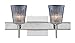 Besa Lighting 2SW-512500-CR-SQ 2X40W G9 Nico 4 Wall Sconce with Canopy Clear Stone Glass, Chrome Finish