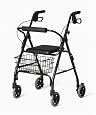 Medline Deluxe Folding Rollator Walker, Black