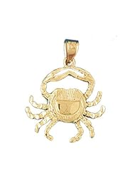 Dazzlers Solid 14 karats Gold Crab Charm Pendant available in three colors from jewelsberry (weights: 2.2 grams only)