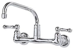 American Standard 7298.152.002 Heritage Wall-Mount 8-Inch Swivel Spout Kitchen Faucet with Metal Lever Handles, Chrome