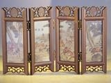 Bonsai Boy's Mini Shoji Screen With Glass Framed Pictures of Horses on Both Sides