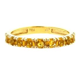 Buy 14K Yellow or White Gold Comfy Half Way 'round Stackable Gemstone Band Ring-Citrine-full, half...