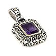 Amethyst Square 2 Tone Pendant