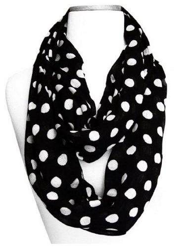 Polka Dot Lightweight Infinity Circle Scarf in Multiple Colors