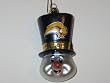 BUFFALO SABRES 3 1/2" tall and 2" wide Blown Glass Top Hat Snowman CHRISTMAS ORNAMENT