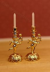 Dollhouse Miniature Angel Candle Holders