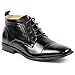 Ferro Aldo MFA-806005A Black Mens Lace up Perforated Dress Ankle Boots Shoes w/ Leather Lining