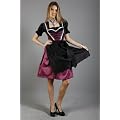 Mini Dirndl 3-teilig schwarz violett mit passender Bluse und Sch�rze