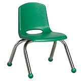 Ecr4kids 10 Inches Kids Room Stack Chair - Chrome Green