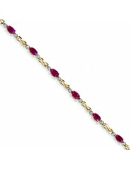 Genuine 14K Yellow Gold Diamond And Ruby Bracelet 4 Grams Of Gold 100% Satisfaction Guaranteed.