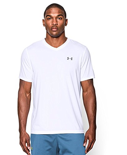 Under Armour Men's Tech V-Neck T-Shirt, White (100), Medium