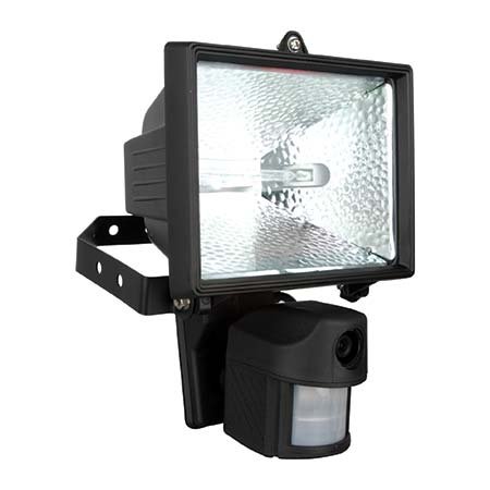 High Resolution Motion-activated Floodlight Security Camera. Sharp CCD with 470 TVL and 36 Feet of PIR Detection