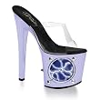 7 1/2 Inch Heel Circle Light Up Shoes Sexy Stripper Shoes UV Reactive Black Light Neon White