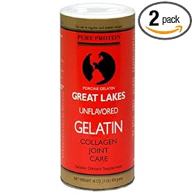 Great Lakes Unflavored Gelatin, Regular, 16-Ounce Can (Pack of 2)