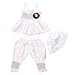Baby Clothes Toddler Girl Ruffle Dress + Pants + Hat Outfit Set 0-18 M White 3pcs (Small(6-9Months))