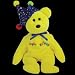 TY Beanie Baby - HAPPY BIRTHDAY the Bear ( Yellow - w/ Hat )