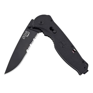 SOG Specialty Knives & Tools TFSA-98 Flash II 1/2 Serrated, Black TiNi