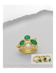 Fresh Water Pearls Ring In Brass