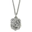 5/8" Sterling Silver Police and St. Michael Shield Medal Necklace on 18" Chain