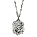5/8" Sterling Silver Police and St. Michael Shield Medal Necklace on 18" Chain