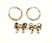 14k Yellow Gold Bow-Tie Stud and 14k Yellow Gold 10mm Endless Hoop Earring Set