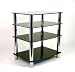 Centurion GT-6 Black Glass and Chrome TV Table Stand Shelving for DVD Player, Video Recorder, Satellite Receiver, or Home cinema Equipment
