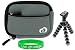 Neoprene Sleeve (Cool Grey) Case and Premium Tripod for Flip Mino Camcorder White