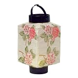 Battery Powered Rectangle Rice Paper Lantern - Peony