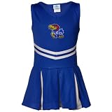 NCAA Kansas Jayhawks Toddler Girls Royal Blue Cheerleader Dress (3T)