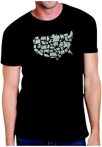 PACT Apparel Black/White Map Crew Neck Tee M