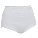 Womens/Ladies Plain White Underwear Briefs with Eyelet Cuffleg (Pack of 3)