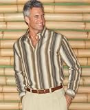 Tommy Bahama Big and Tall Overtime Stripe Long Sleeve Woven