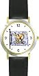 Pirate Skull & Crossbones Flag - Pirate Theme - WATCHBUDDY&reg; DELUXE TWO-TONE THEME WATCH - Arabic Numbers - Black Leather Strap-Children's Size-Small ( Boy's Size & Girl's Size )