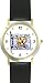 Pirate Skull & Crossbones Flag - Pirate Theme - WATCHBUDDY&reg; DELUXE TWO-TONE THEME WATCH - Arabic Numbers - Black Leather Strap-Children's Size-Small ( Boy's Size & Girl's Size )