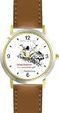 Habit 1 - Imagination Is (English Text) - DELUXE TWO-TONE WATCH from THE 7 HABITS - WATCH COLLECTION BY WATCHBUDDY&reg; - Arabic Numbers - Brown Leather Strap-Size-Children's Size-Small ( Boy's Size & Girl's Size )