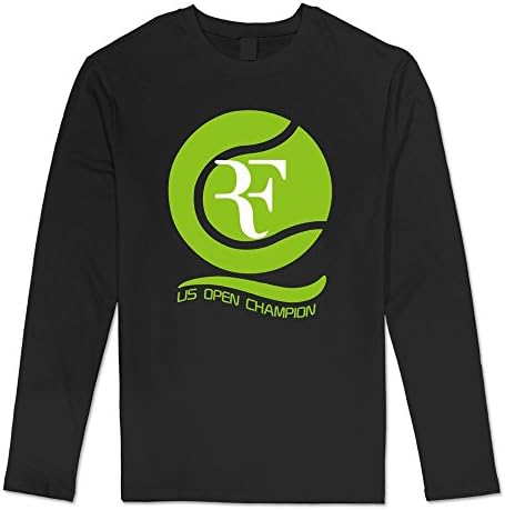 Funny 100% Cotton Federer US Open Champion T-shirts For Man Black