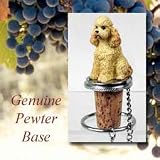Poodle Sportcut Dog Wine Bottle Stopper - Apricot