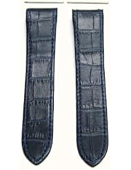 Screw + Leather Strap for Cartier Santos 100 Chrono XL Blue