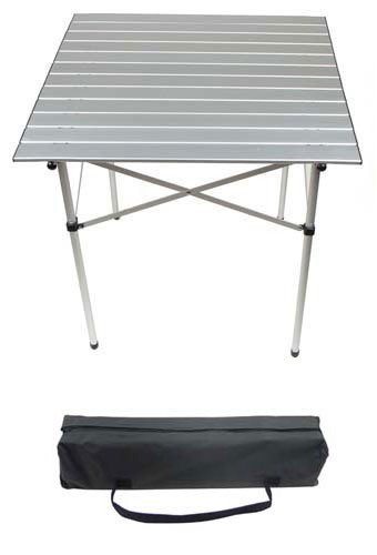 Aluminium Alu Campingtisch Rolltisch 70x70cm
